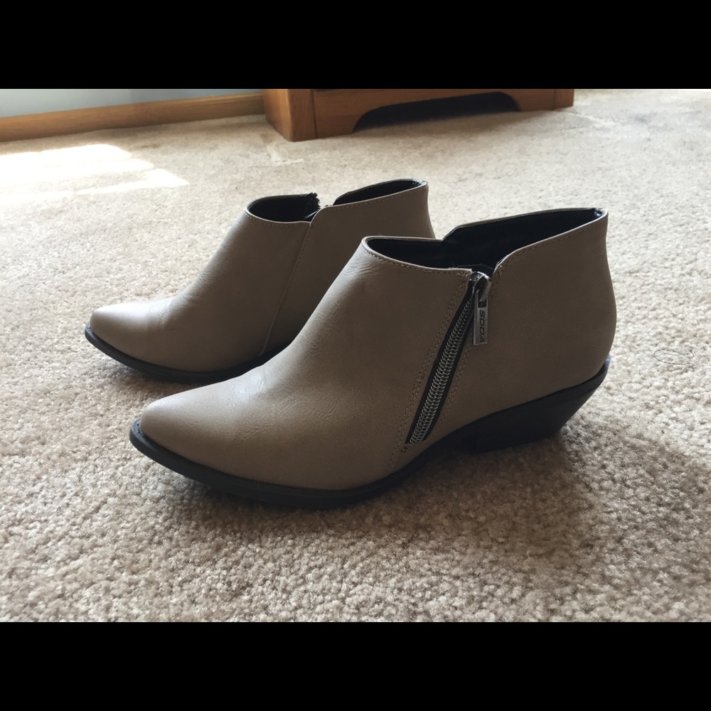 Taupe low booties